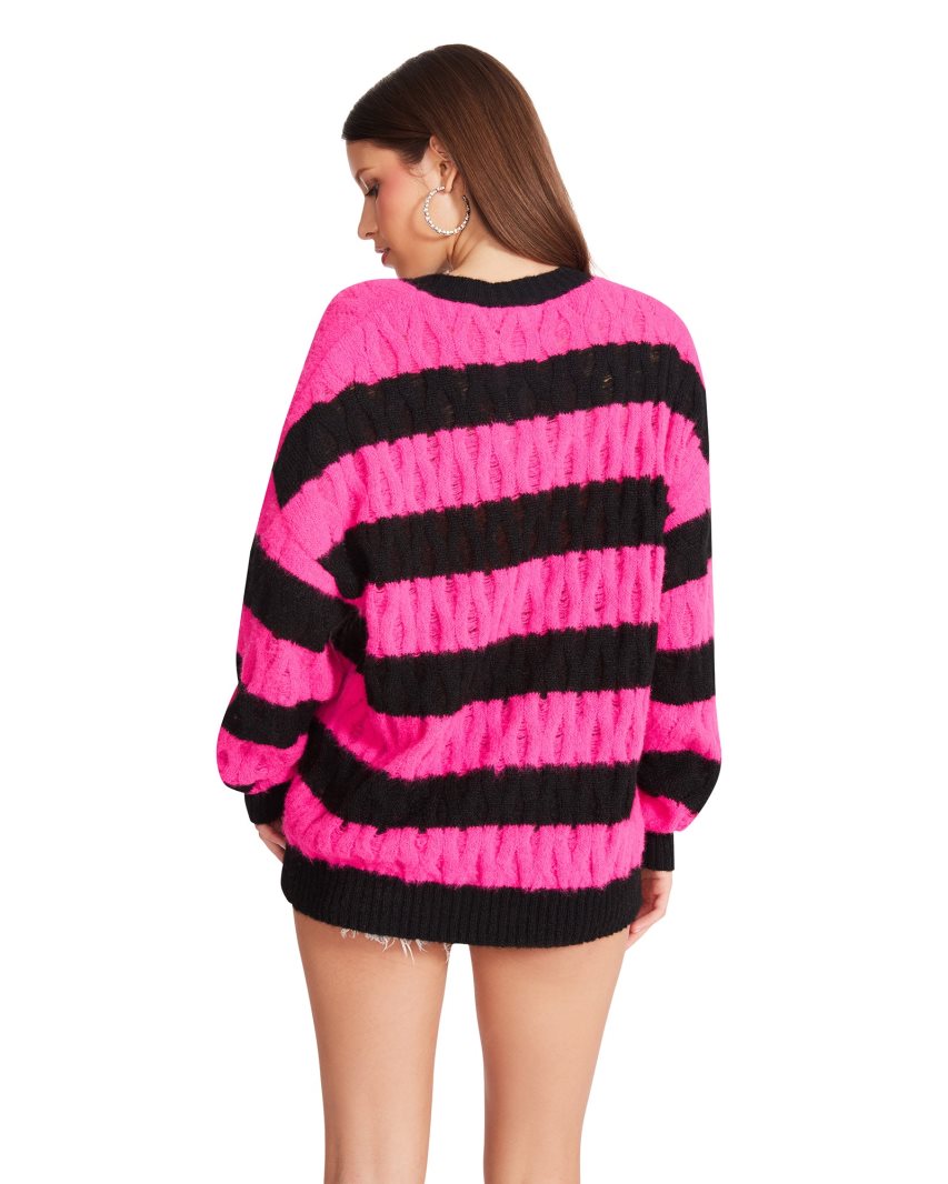 Pink / Black Steve Madden Karli Women's Sweaters | PH 7801SIB